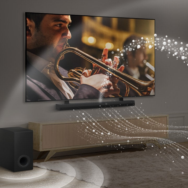 LG S70TY 3.1.1Ch QNED TV Soundbar: Immersive Dolby Atmos Audio with Wireless Subwoofer