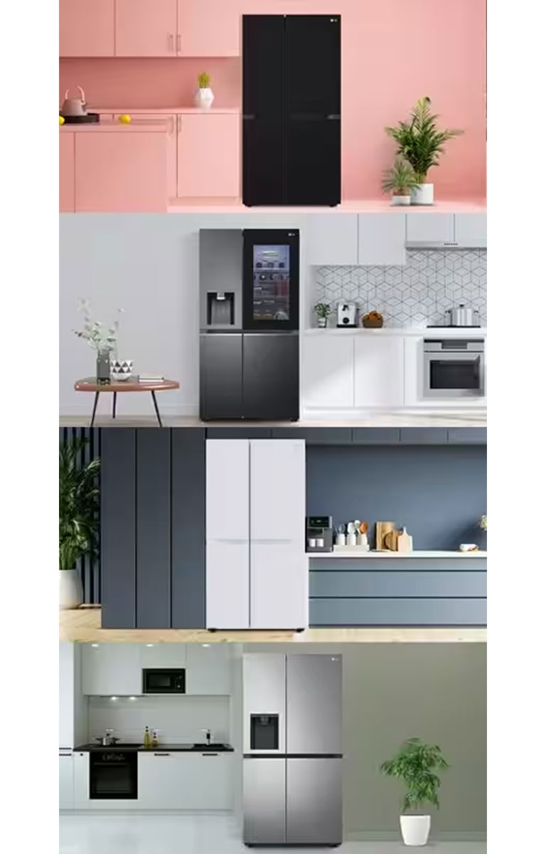 LG 650L Wi-Fi Convertible Side-by-Side Refrigerator with DoorCooling+™, Black Mirror Finish