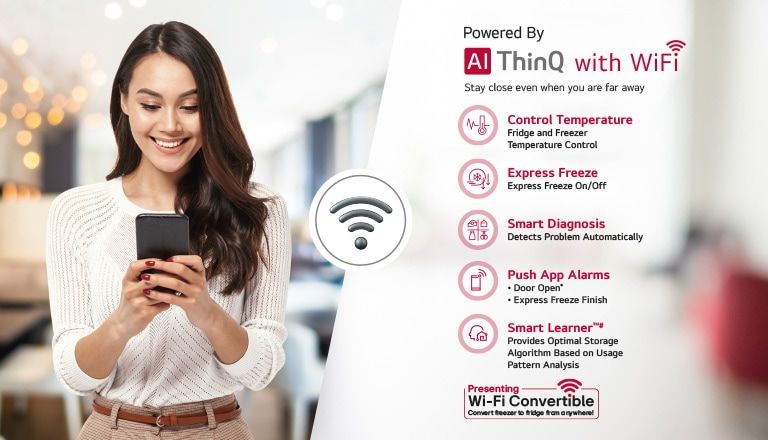 LG 650L Smart Side-by-Side Refrigerator: Wi-Fi Convertible, DoorCooling+, 3 Star