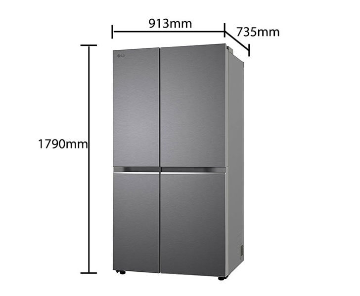 LG 650L Convertible Side-by-Side Refrigerator with Smart Inverter, Dazzle Steel