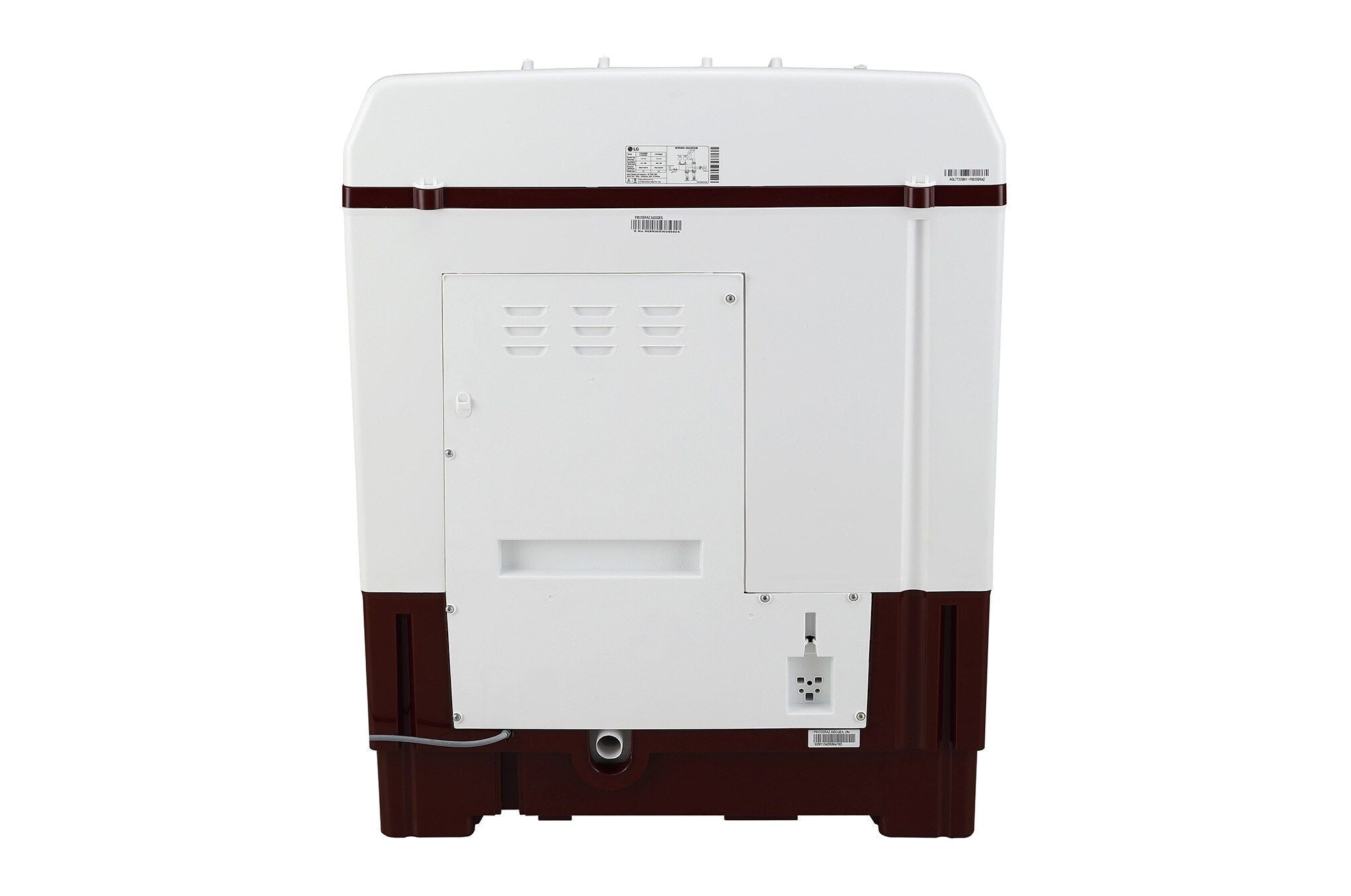 LG 8Kg Semi-Automatic Top Load Washing Machine, Roller Jet Pulsator, Burgundy
