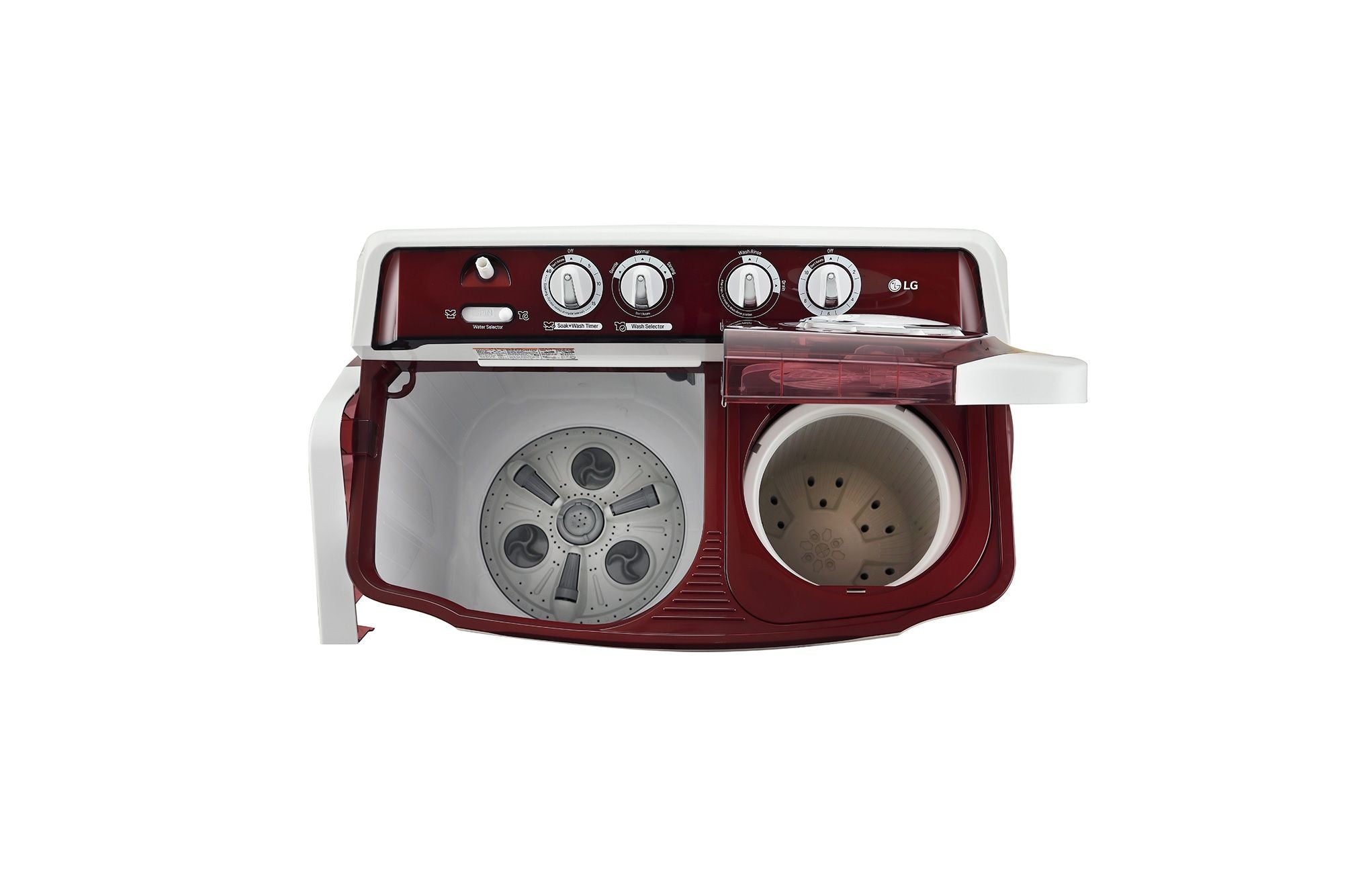 LG 8Kg Semi-Automatic Top Load Washing Machine, Roller Jet Pulsator, Burgundy