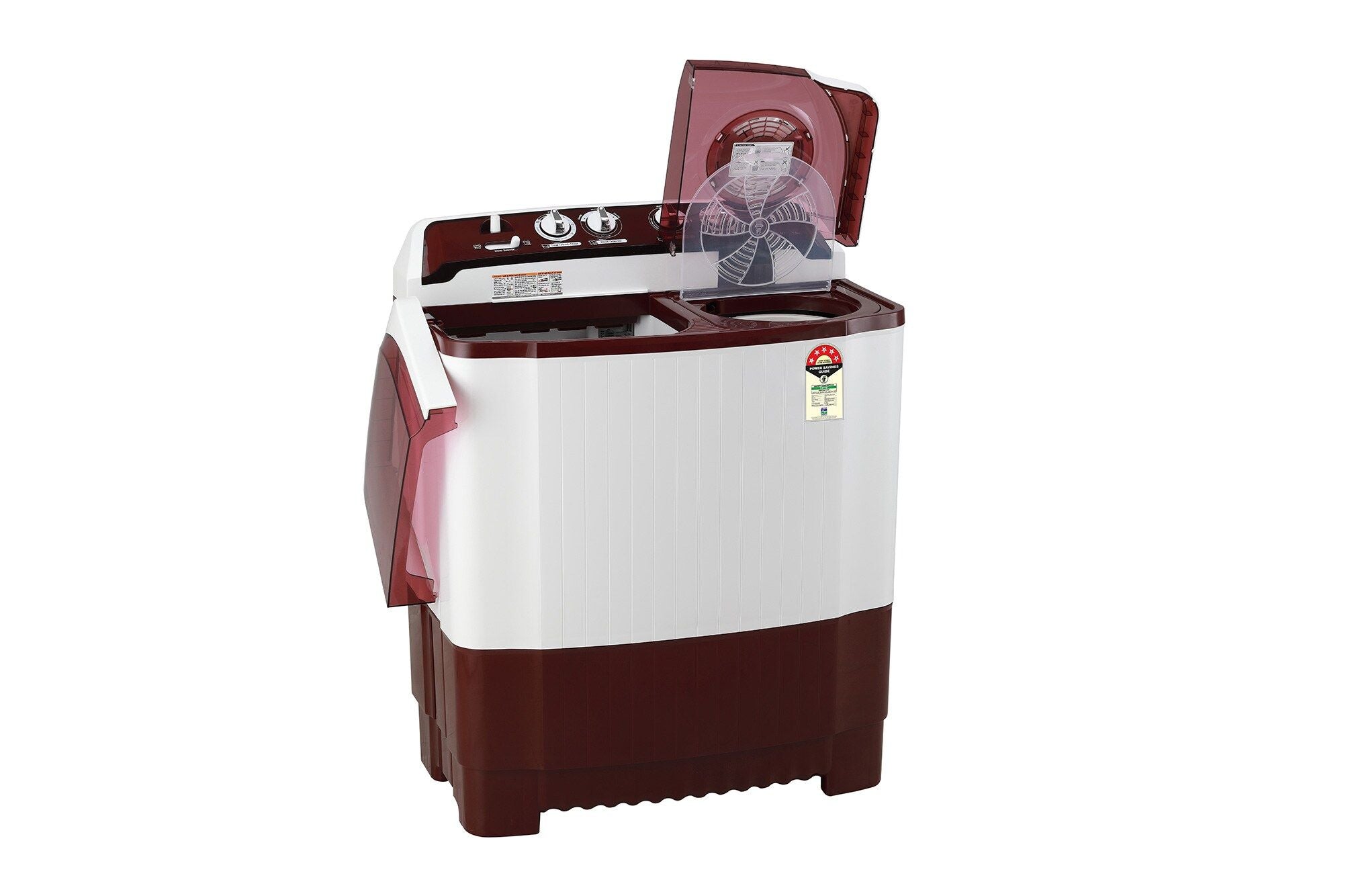 LG 8Kg Semi-Automatic Top Load Washing Machine, Roller Jet Pulsator, Burgundy