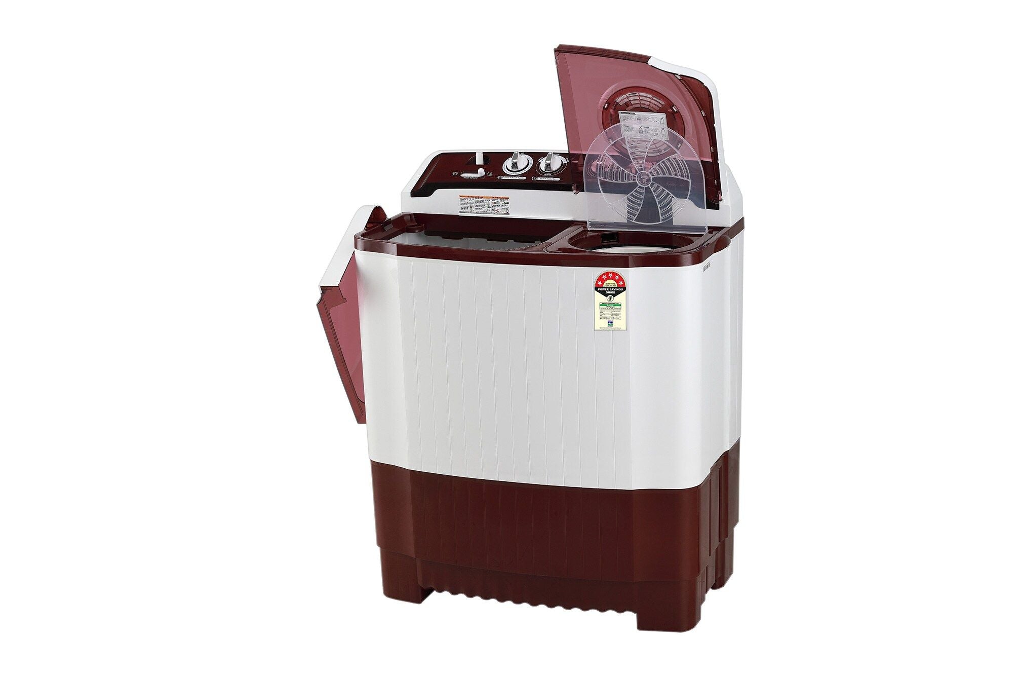 LG 8Kg Semi-Automatic Top Load Washing Machine, Roller Jet Pulsator, Burgundy
