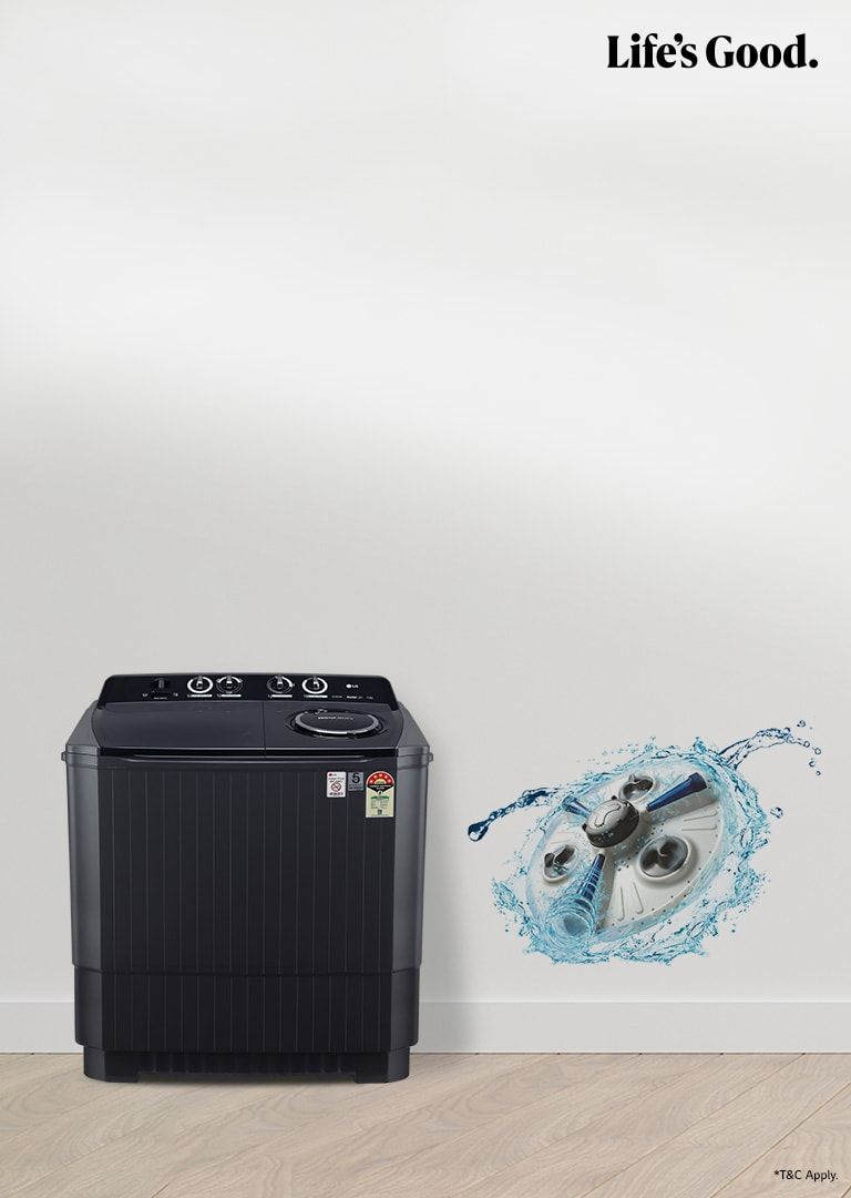 LG 8Kg Semi-Automatic Top Load Washing Machine, Roller Jet Pulsator, Burgundy