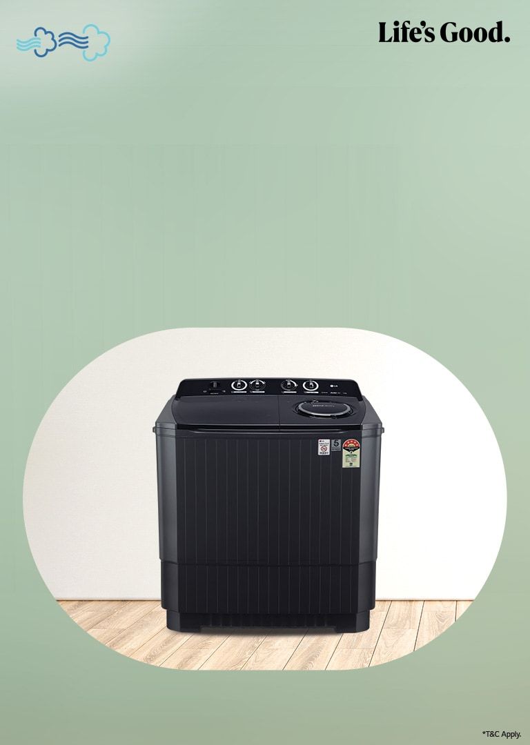 LG 8Kg Semi-Automatic Top Load Washing Machine, Roller Jet Pulsator, Burgundy
