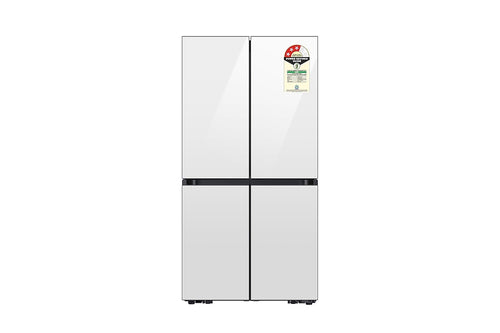 Samsung 650L Bespoke French Door Refrigerator with 4-Door Convertible Triple Cooling Beverage Center Wi-Fi Clean White (RF65DB90BD12TL)