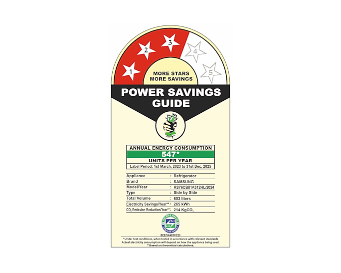 Samsung Bespoke 653L 5-in-1 Convertible Side-by-Side Refrigerator, Clean White