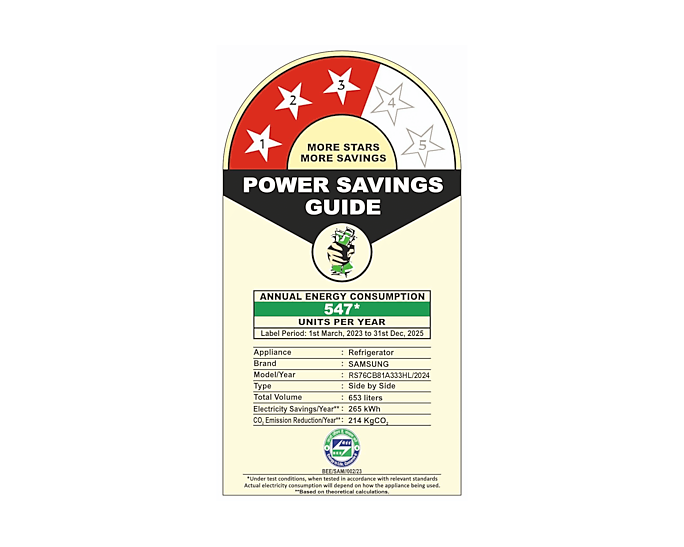 Samsung Bespoke 653L 5-in-1 Convertible Side-by-Side Refrigerator with AI Energy