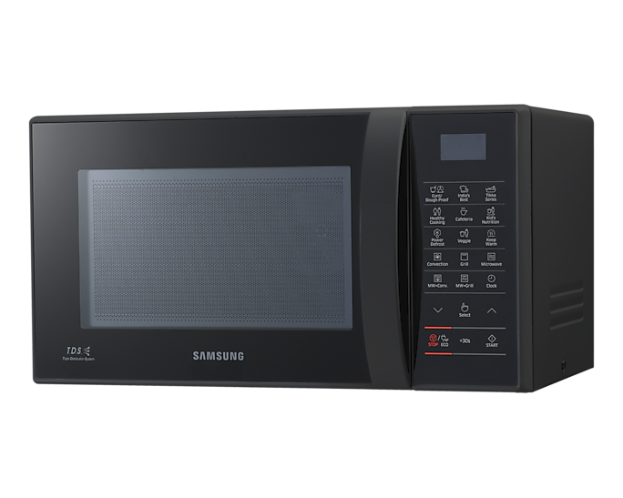 Samsung 21L Convection Microwave Oven: Curd Making, Triple Distribution, Black Ceramic