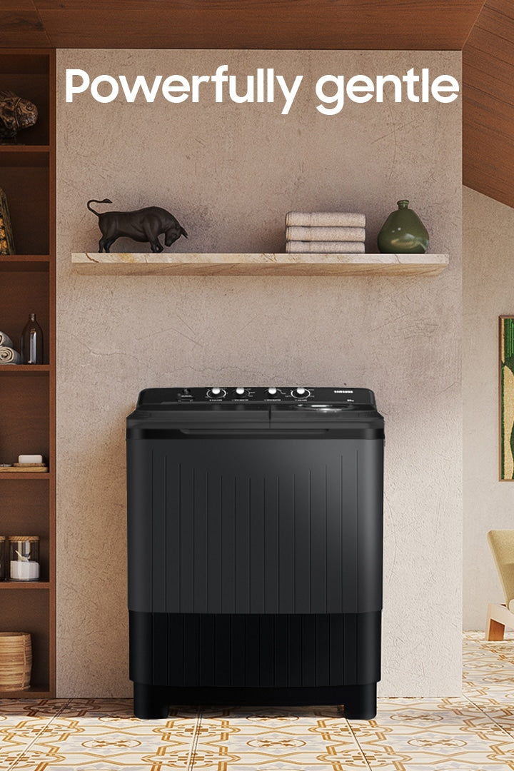 Samsung 8kg Semi-Automatic Washing Machine with Hexa Storm Pulsator Black