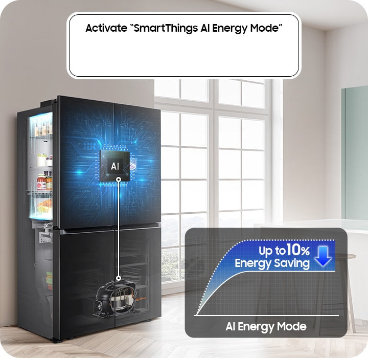 Samsung 658L AI Smart 4-Door French Door Refrigerator with Hybrid Cooling