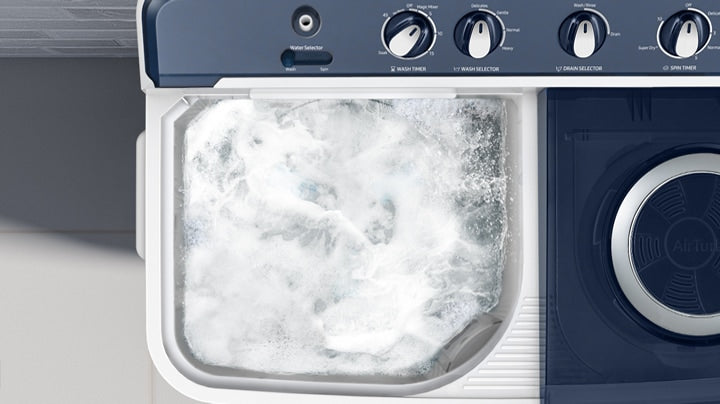 Samsung 10.5kg Semi-Automatic Washing Machine: Hexa Storm, Magic Mixer, 5-Star Energy