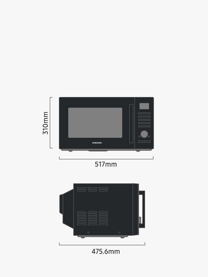 Samsung 28L Convection Microwave Oven with Slim Fry, Sensor Cook, Ceramic Enamel