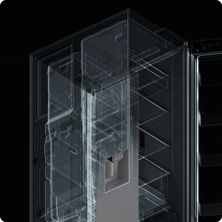 Samsung 615L Convertible 5-in-1 Family Hub Side-by-Side Refrigerator, Black DOI