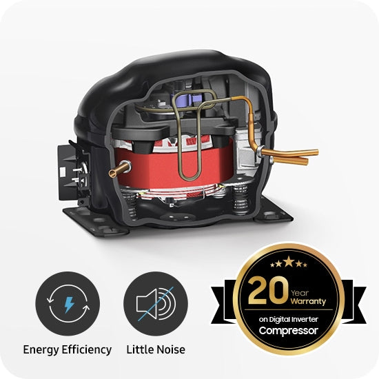 Samsung 396L Bespoke AI Double Door Refrigerator with SmartThings Elegant Inox