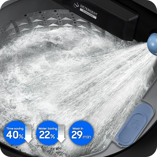 Samsung 10kg AI Wash Ecobubble Top Load Washing Machine with Hygiene Steam
