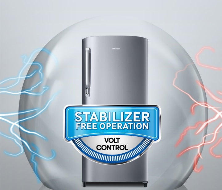 Samsung 183L Digital Inverter Single Door Refrigerator: Stabiliser-Free, Grande Design, Silver