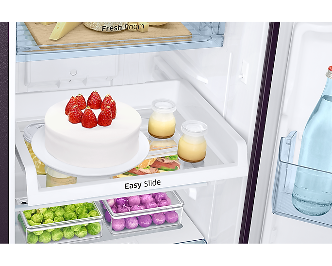 Samsung 236L Digital Inverter Double Door Refrigerator Base Stand Drawer Paradise Bloom Purple