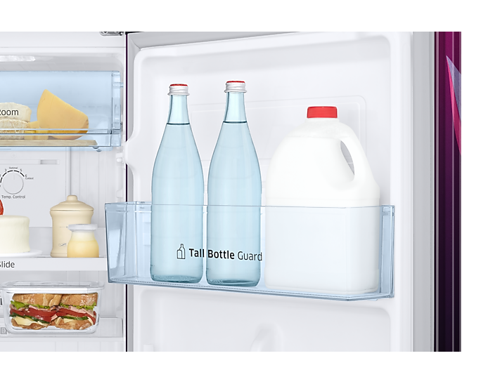 Samsung 236L Digital Inverter Double Door Refrigerator Base Stand Drawer Paradise Bloom Purple