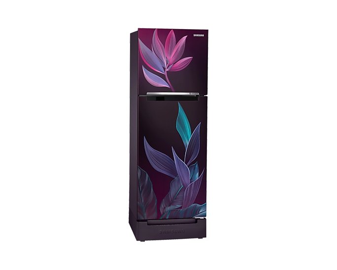 Samsung 236L Digital Inverter Double Door Refrigerator Base Stand Drawer Paradise Bloom Purple