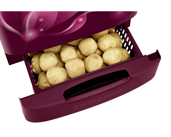 Samsung 183L Red Single Door Refrigerator - Digital Inverter, Grande Design Fridge