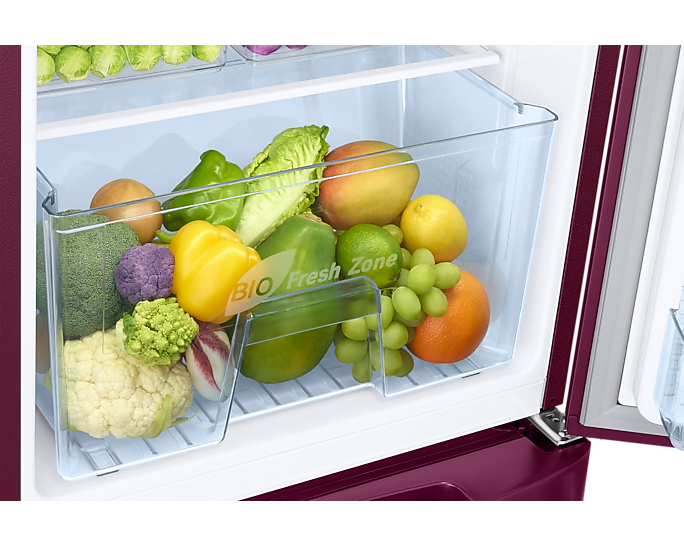 Samsung 183L Red Single Door Refrigerator - Digital Inverter, Grande Design Fridge