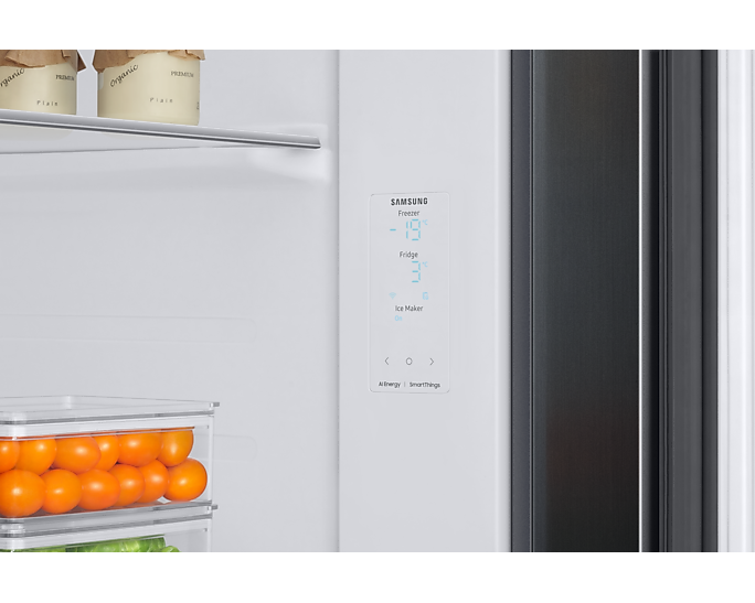 Samsung 633L Side-by-Side Refrigerator with Smart Conversion, Twin Cooling, Black Matt