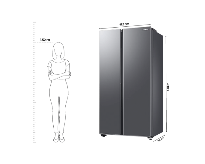 653 L Smart Conversion Side-by-Side Refrigerator with Digital Inverter Compressor