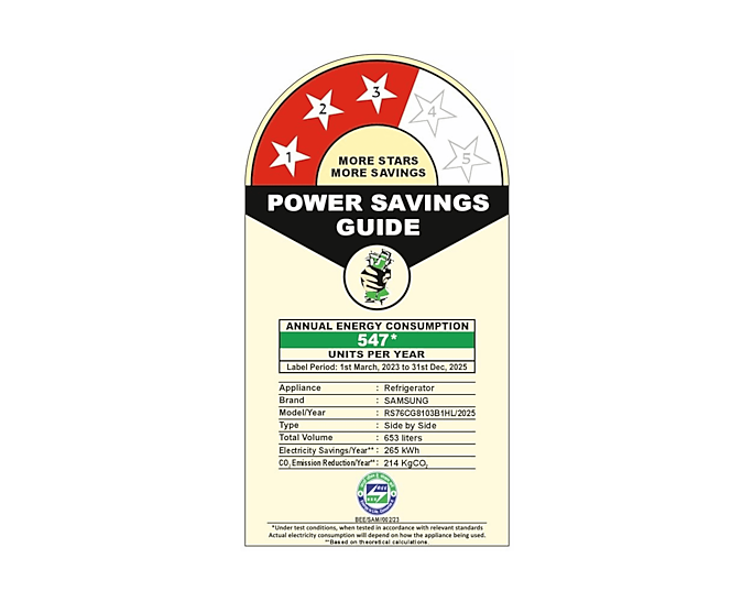 Samsung 653L Convertible 5-in-1 Side-by-Side Refrigerator with SmartTech Cooling