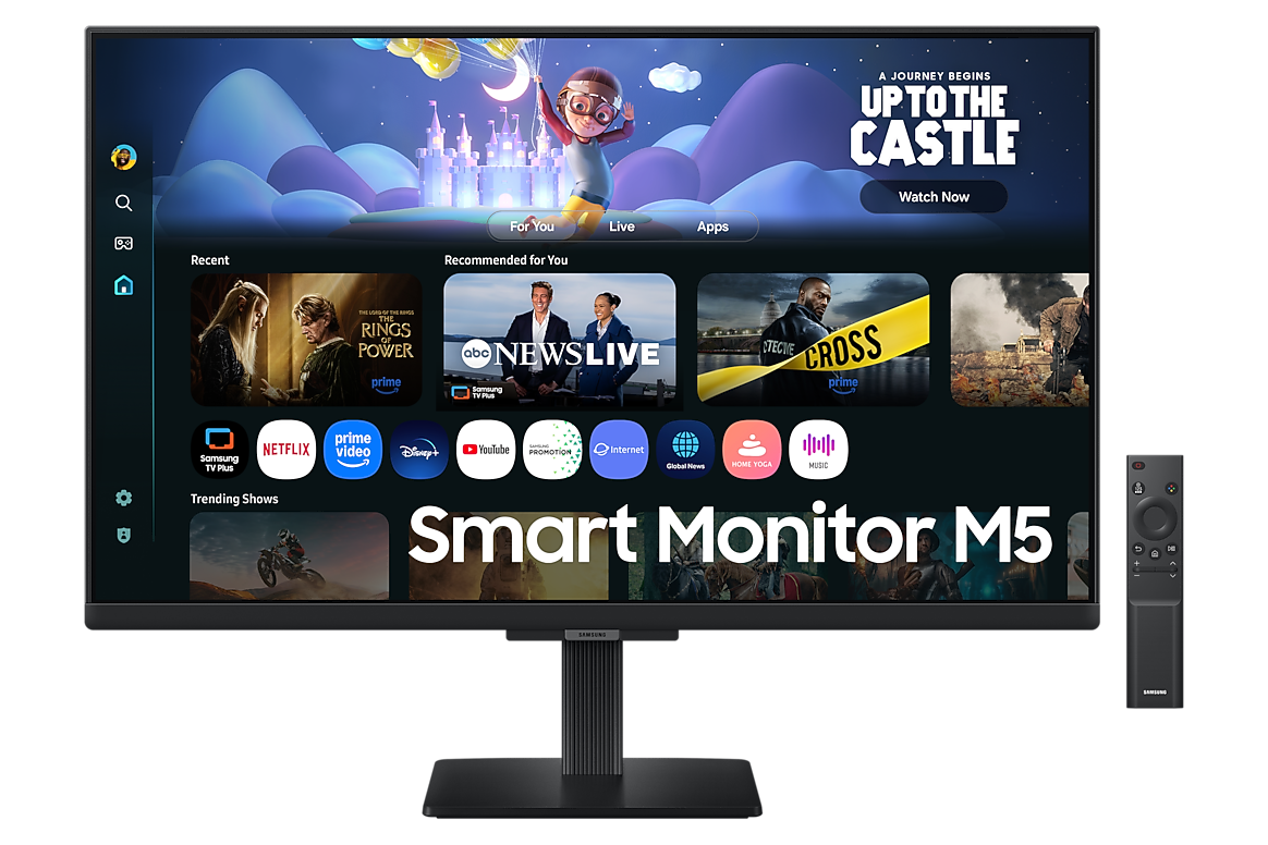 Samsung 27" M5 FHD Smart Monitor with Smart TV Apps & Screen Mirroring (LS27FM500EW)