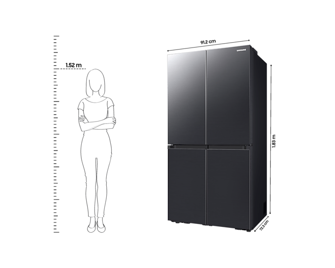 Samsung 650L 4-Door French Door Refrigerator with Flex Zone & AI Energy Mode