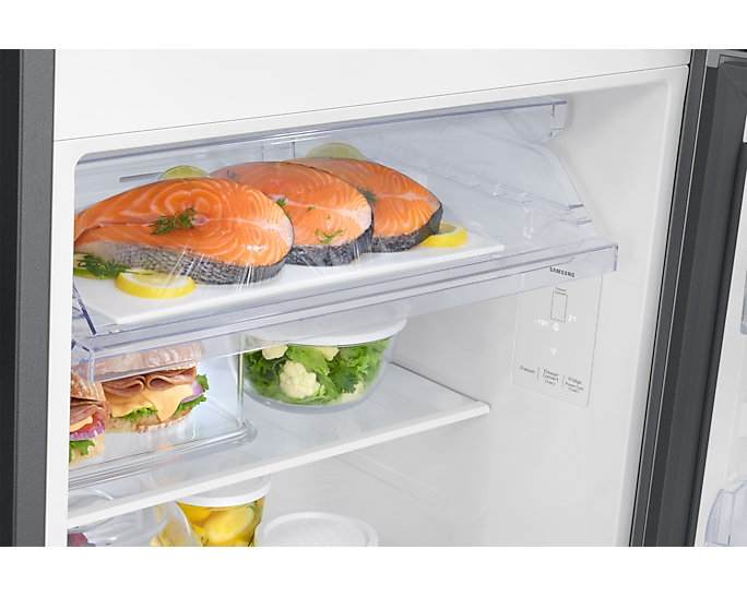 Samsung 350L Bespoke AI Double Door Refrigerator - Luxe Black, Smart Cooling