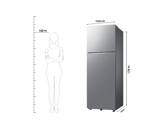 Samsung 350L Bespoke AI Double Door Refrigerator - Convertible 5-in-1, SmartThings