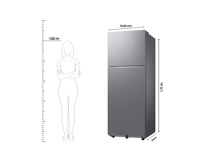 Samsung 330L Bespoke AI Double Door Refrigerator with Convertible 5-in-1 Modes