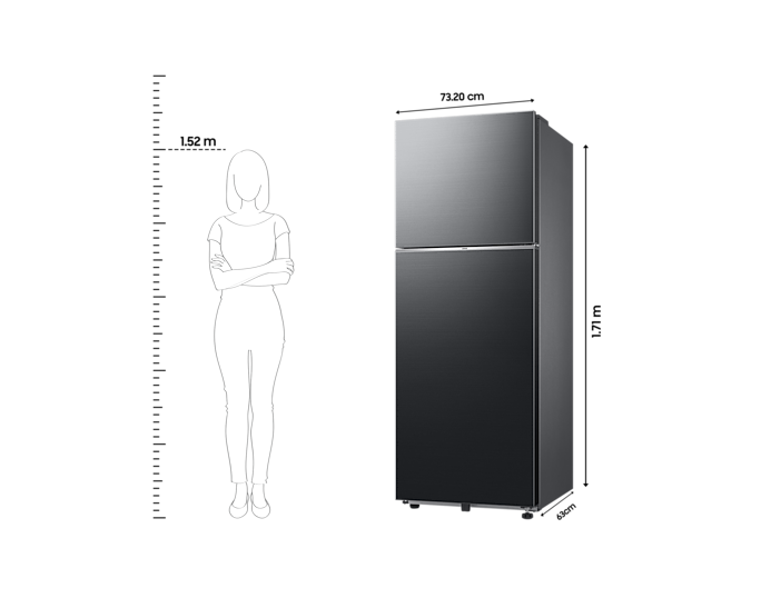 Samsung 330L Bespoke AI Double Door Refrigerator - Luxe Black