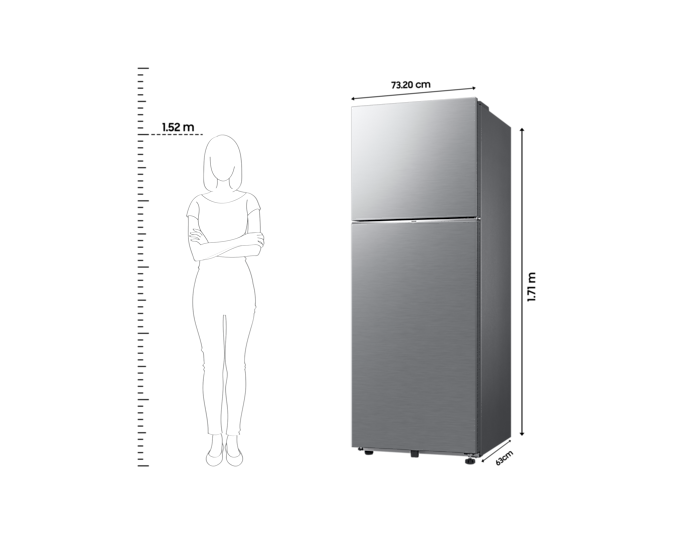 Samsung 330L Bespoke AI Double Door Refrigerator with Twin Cooling Plus, Digital Inverter