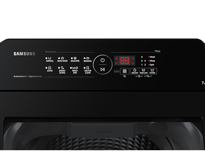 Samsung 7kg Ecobubble Digital Inverter Top Load Washing Machine, Gray WA70BG4441BYTL