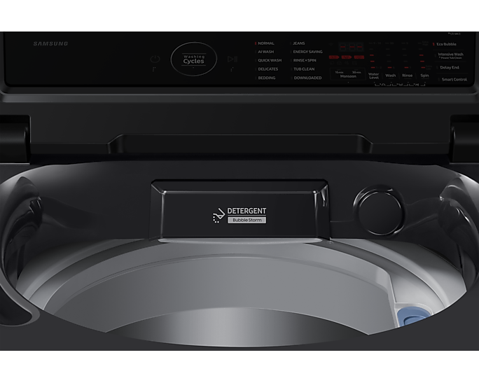 Samsung 8.0 kg Top Load AI Wash Ecobubble Washing Machine Deep Charcoal