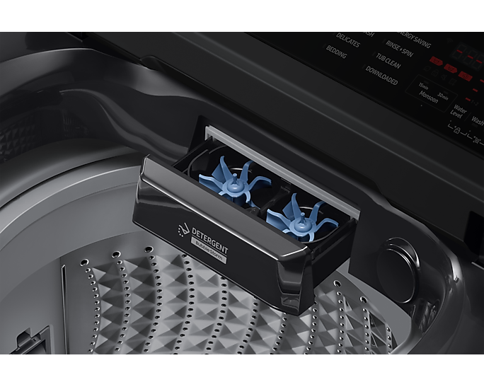 Samsung 8.0 kg Top Load AI Wash Ecobubble Washing Machine Deep Charcoal