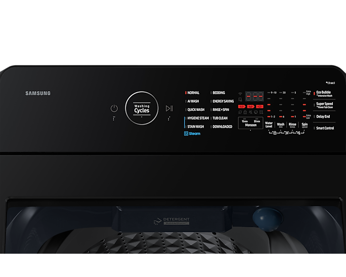 Samsung 10kg AI Wash Ecobubble Top Load Washing Machine with Hygiene Steam