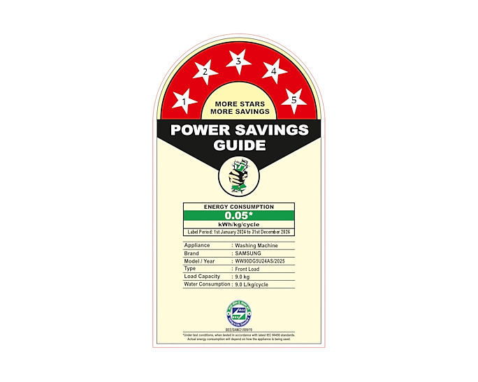 Samsung 9kg AI Ecobubble Front Load Washing Machine with SmartThings & Hygiene Steam