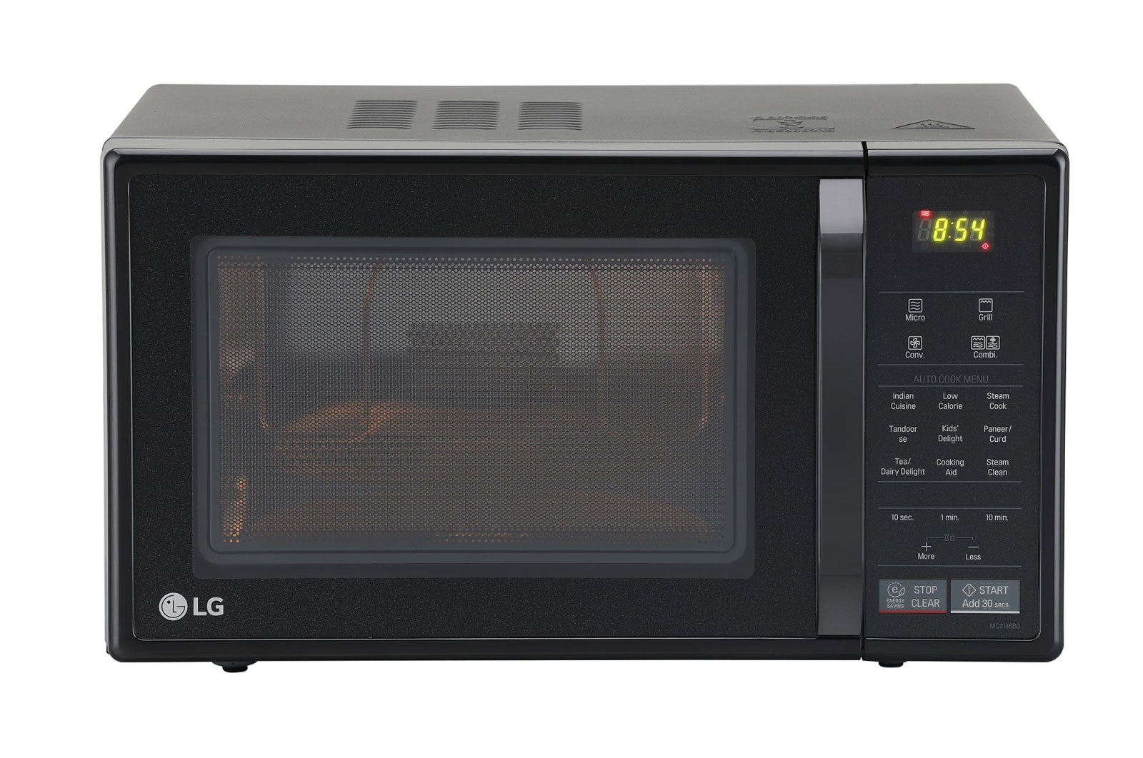 LG 21L Convection Microwave Oven: Health Plus, Quartz Heater, 151 Auto Cook