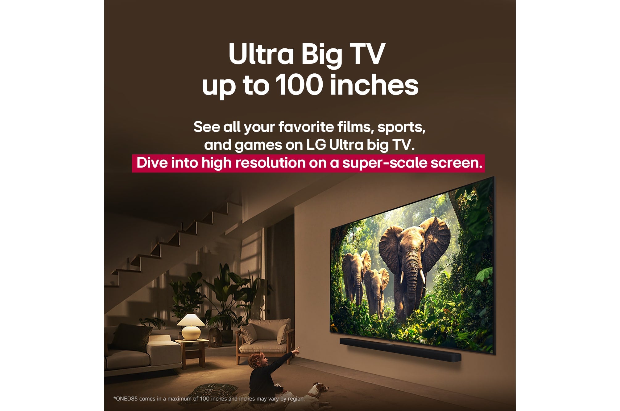 LG 100-inch QNED evo AI MiniLED 4K Smart TV 2025
