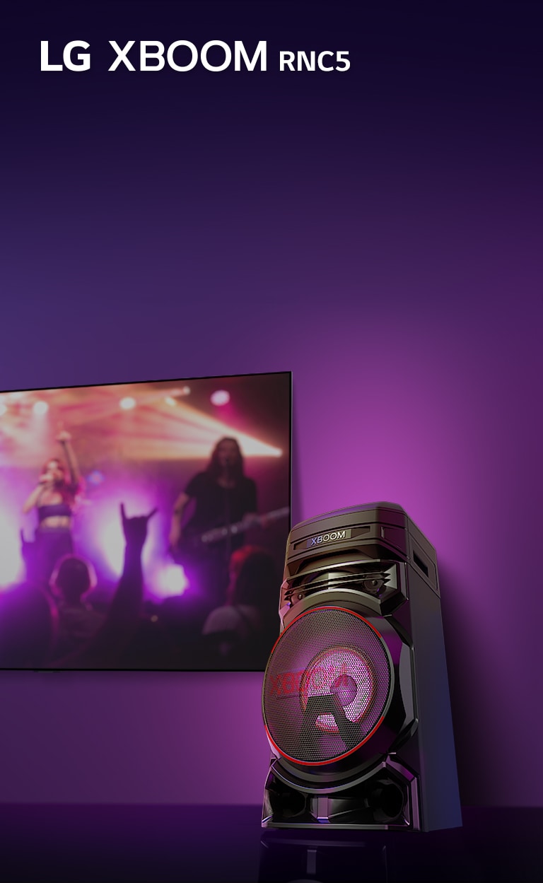 LG XBOOM RNC5 Karaoke Party Speaker: Powerful Bass, DJ App, Party Lights