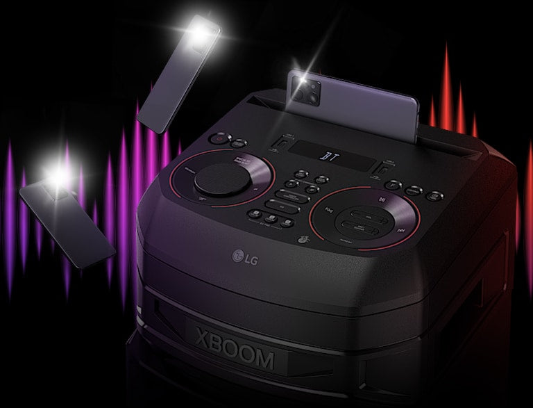 LG XBOOM RNC5 Karaoke Party Speaker: Powerful Bass, DJ App, Party Lights