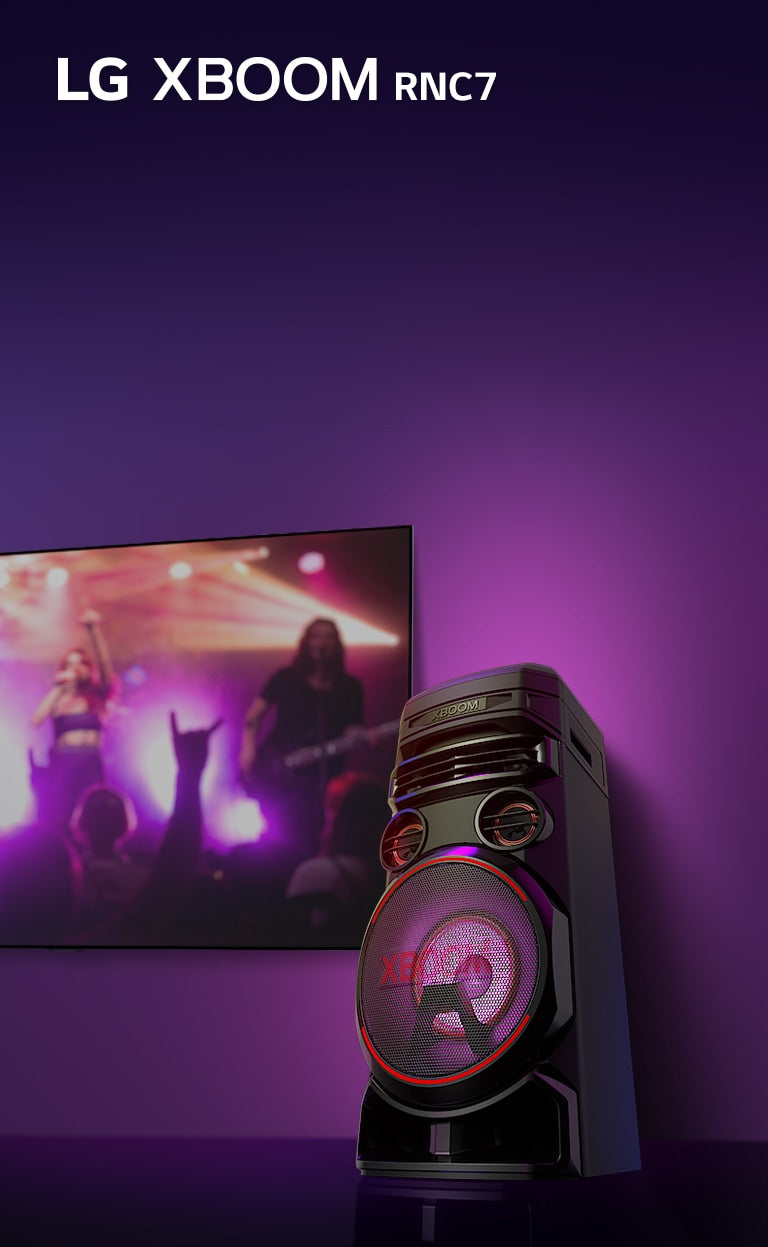 LG XBOOM RNC7 Bluetooth Karaoke Party Speaker: Super Bass, Lighting, DJ App