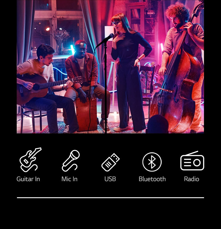 LG XBOOM RNC7 Bluetooth Karaoke Party Speaker: Super Bass, Lighting, DJ App
