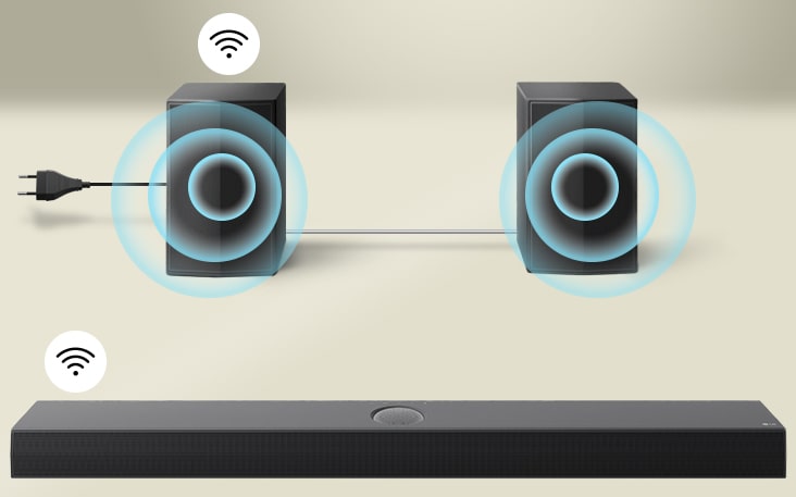 LG SPT8-S 100W Wireless Rear Surround Speakers for Immersive Soundbar Audio