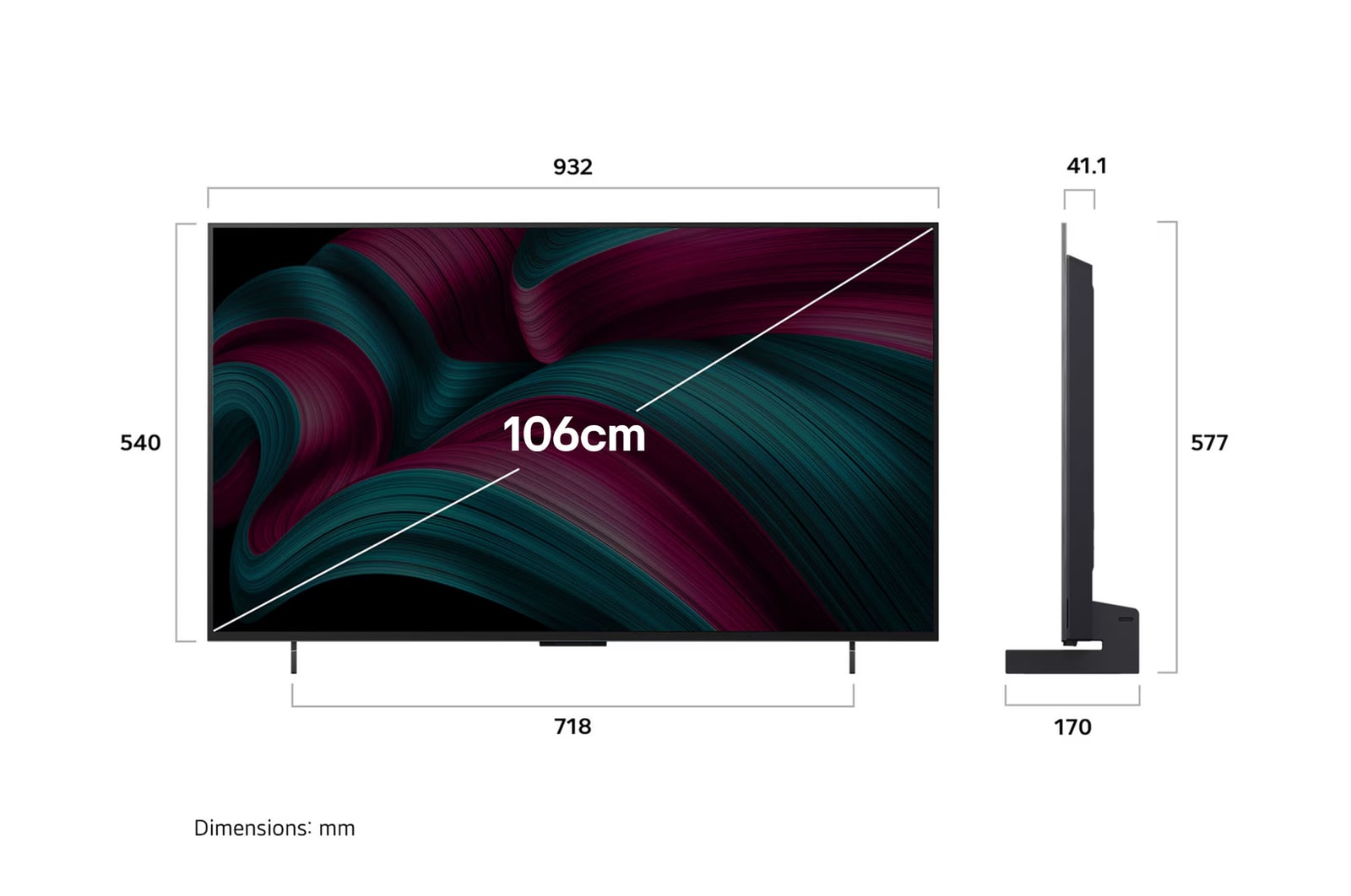 LG 42-inch OLED evo AI C5 4K Smart TV α9 Gen8 Processor